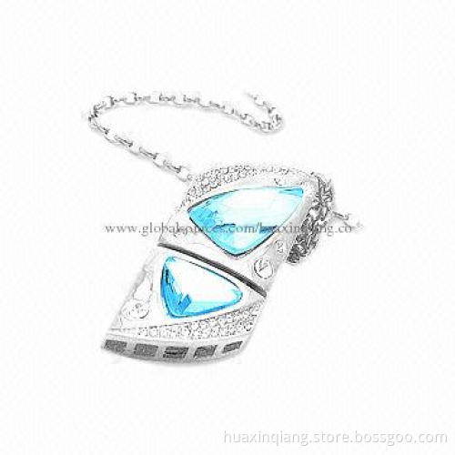 Diamond USB Flash Drive, Metal + Diamond Housing, 5-year Warranty, USB 2.0/3.0